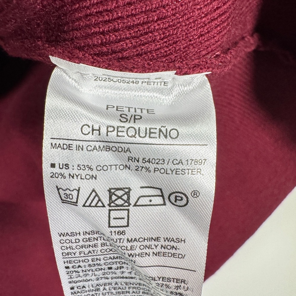 Banana Republic Womens Sleeveless V Neck A Line Knit Dress S Petite Burgundy NWT - Picture 10 of 13